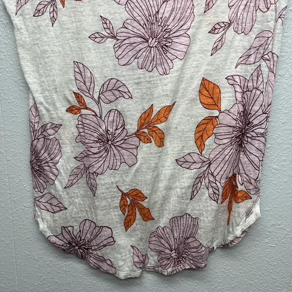 Rachel Roy 100% Linen Floral Nautical Beach Minimalist Coastal Womens Top Large - Picture 7 of 11